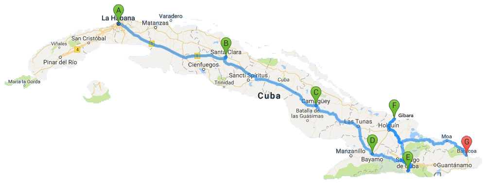 Havana_Santa Clara_Camaguey_Santiago_Baracoa_Gibara