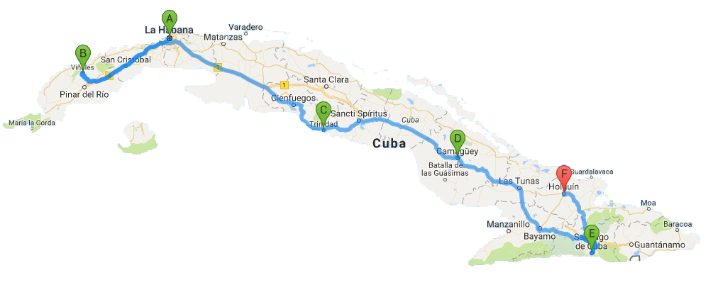 Havana _viñales_trinidad_camaguey_santiago de cuba_holguin